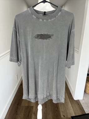 Oakley Distressed T Shirt Echo Mod Granite Grey Short Sleeve Size L